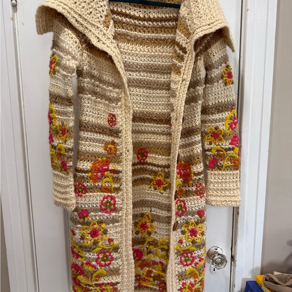 Anthropologie “Boho Cottage Floral Spring Knit Duster Cardigan Sweater” - Picture 5 of 15